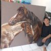 Horse 3 Soulful Bond – Original Hand-Painted Large Horse Oil Painting (140x140cm)