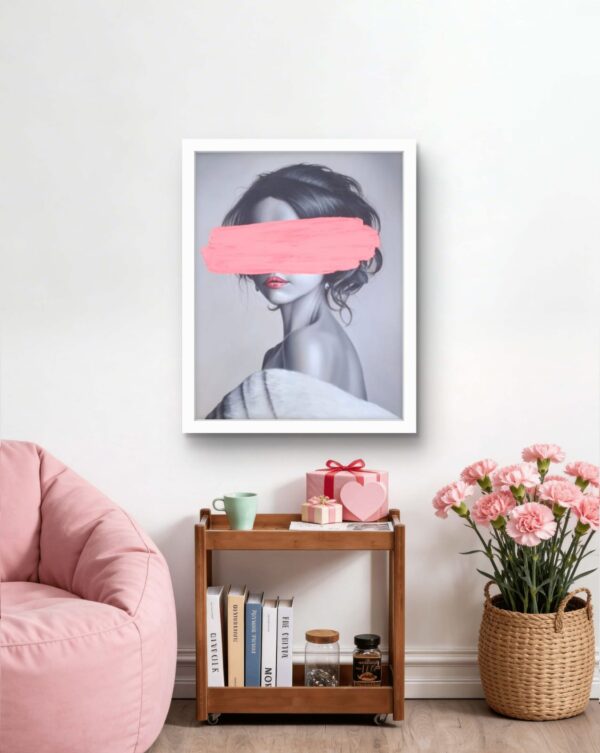 Blind Beauty – Original Modern Acrylic Mixed Media Portrait (90x70cm)