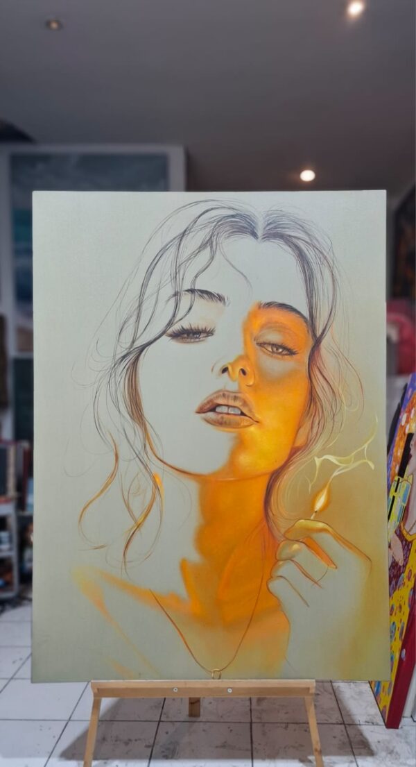 WhatsApp Image 2026-03-09 at 5.45.09 PM Inner Glow – Large Original Mixed Media Portrait (120x150cm)