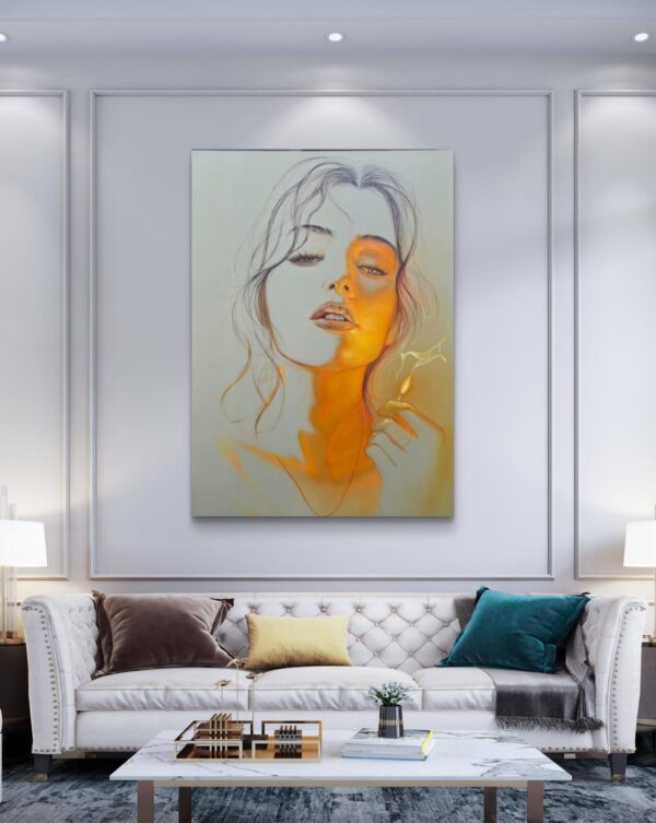 WhatsApp Image 2026-03-09 at 5.51.20 PM Inner Glow – Large Original Mixed Media Portrait (120x150cm)