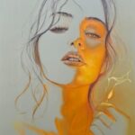 Inner Glow – Large Original Mixed Media Portrait (120x150cm)