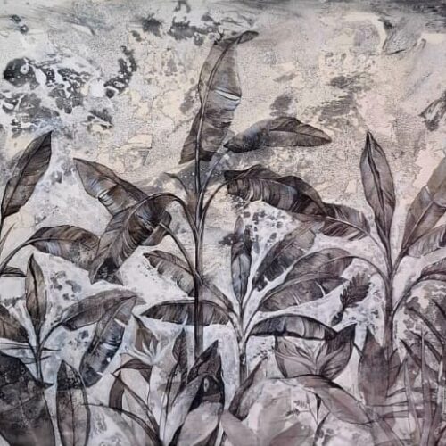 Shadow Palms – Original Large Mixed Media Botanical (110x80cm)