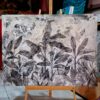 Shadow Palms – Original Large Mixed Media Botanical (110x80cm)