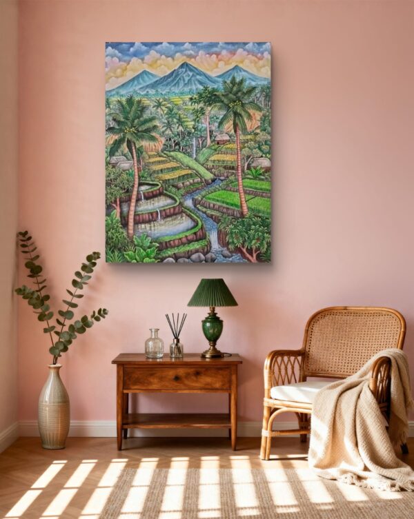 Emerald Slopes-70x90cm Original Mountan & Rice Terrace Wall Art