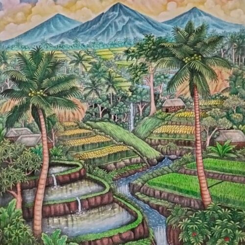 Emerald Slopes-70x90cm Original Mountan & Rice Terrace Wall Art