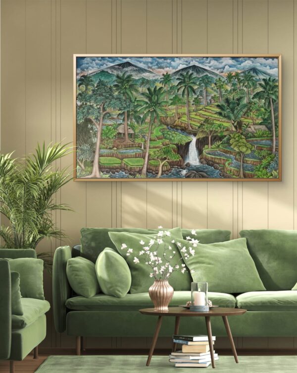 Highland Harmony | Large-Scale Original Indonesian Fine Art Dimensions: 150 x 90 cm (Grand Panorama)