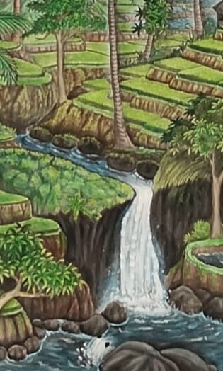 Highland Harmony | Large-Scale Original Indonesian Fine Art Dimensions: 150 x 90 cm (Grand Panorama)