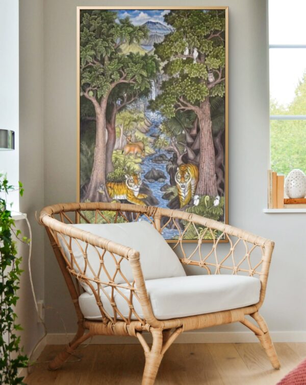 Guardians of the Valley | Original Indonesian Wildlife Art Dimensions: 57 x 90 cm (Vertical Portrait)