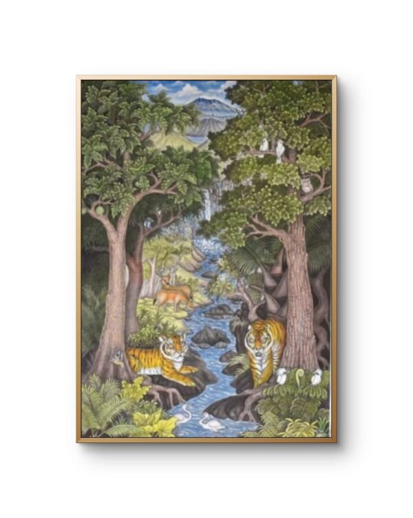 Guardians of the Valley | Original Indonesian Wildlife Art Dimensions: 57 x 90 cm (Vertical Portrait)