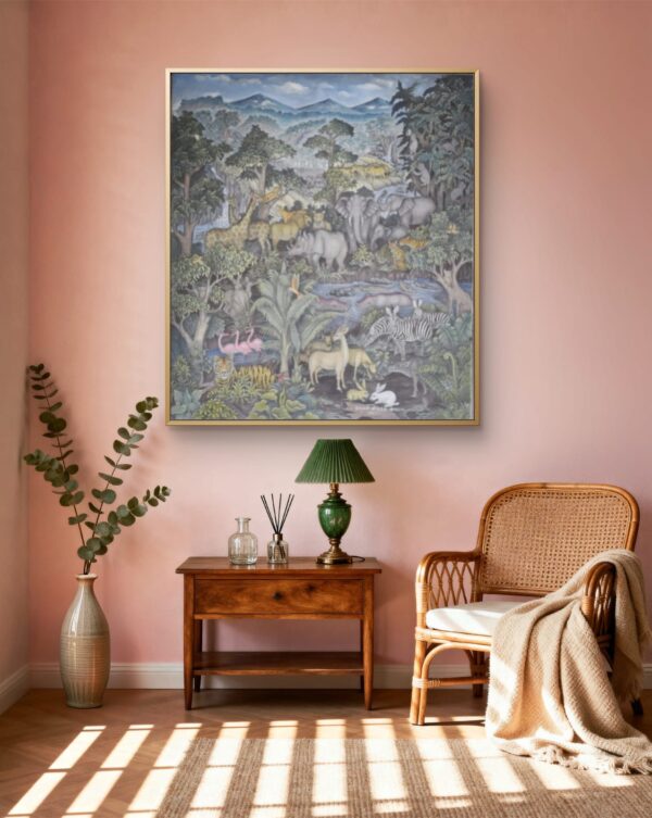 WhatsApp Image 2026-03-13 at 5.02.00 PM Original Jungle Wildlife Painting - Kingdom of the Waterfall 70x80cm