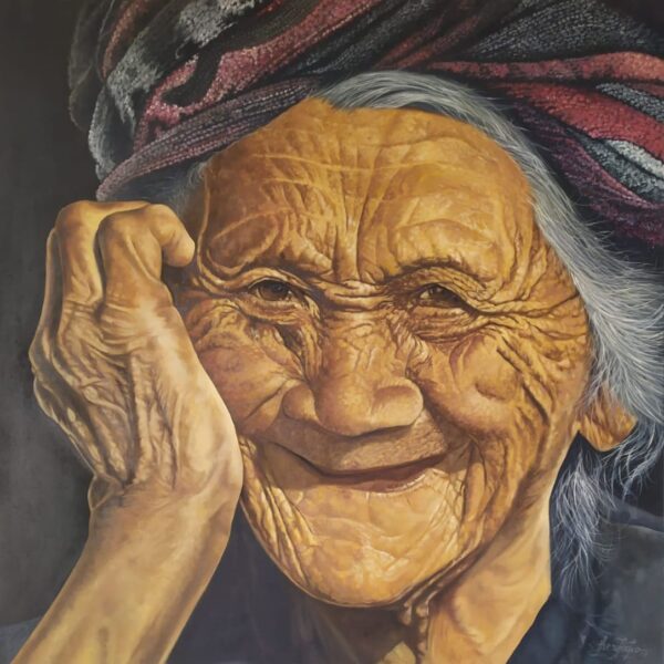 Original Oil Portrait Painting - Smile 120x120cm