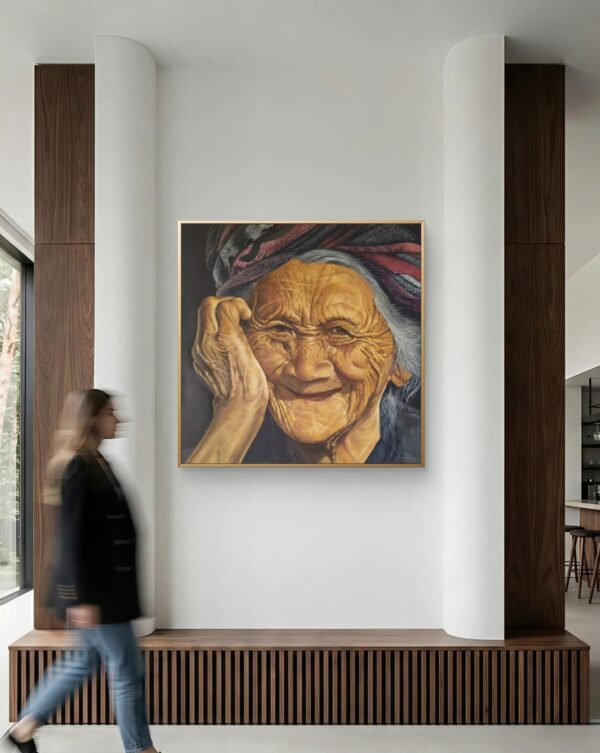 Original Oil Portrait Painting - Smile 120x120cm