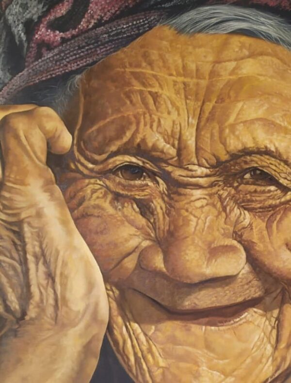 Original Oil Portrait Painting - Smile 120x120cm