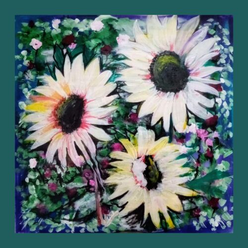 Wild Garden Bloom – Square Floral Printable Wall Art | Soft Botanical Painting | Digital Download