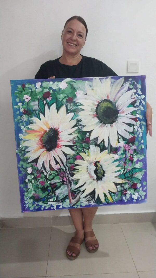 Wild Garden Bloom – Square Floral Printable Wall Art | Soft Botanical Painting | Digital Download